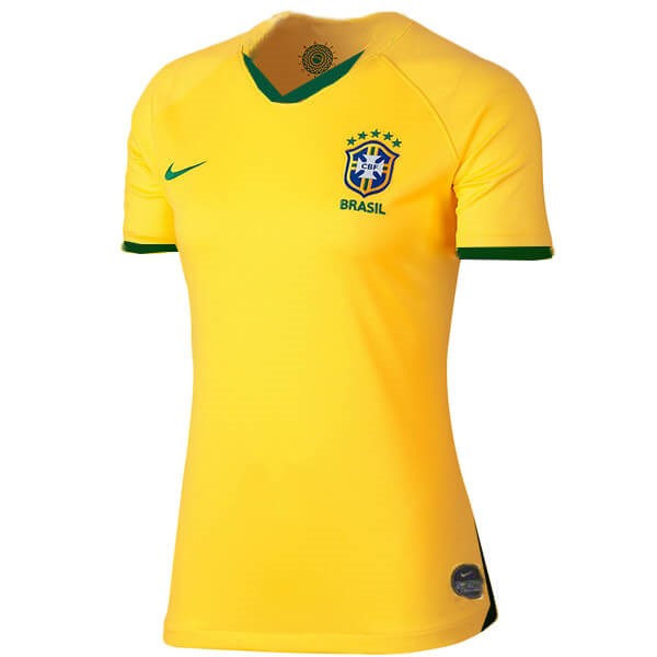 Camisetas Brasil Primera equipo Mujer 2019 Amarillo
